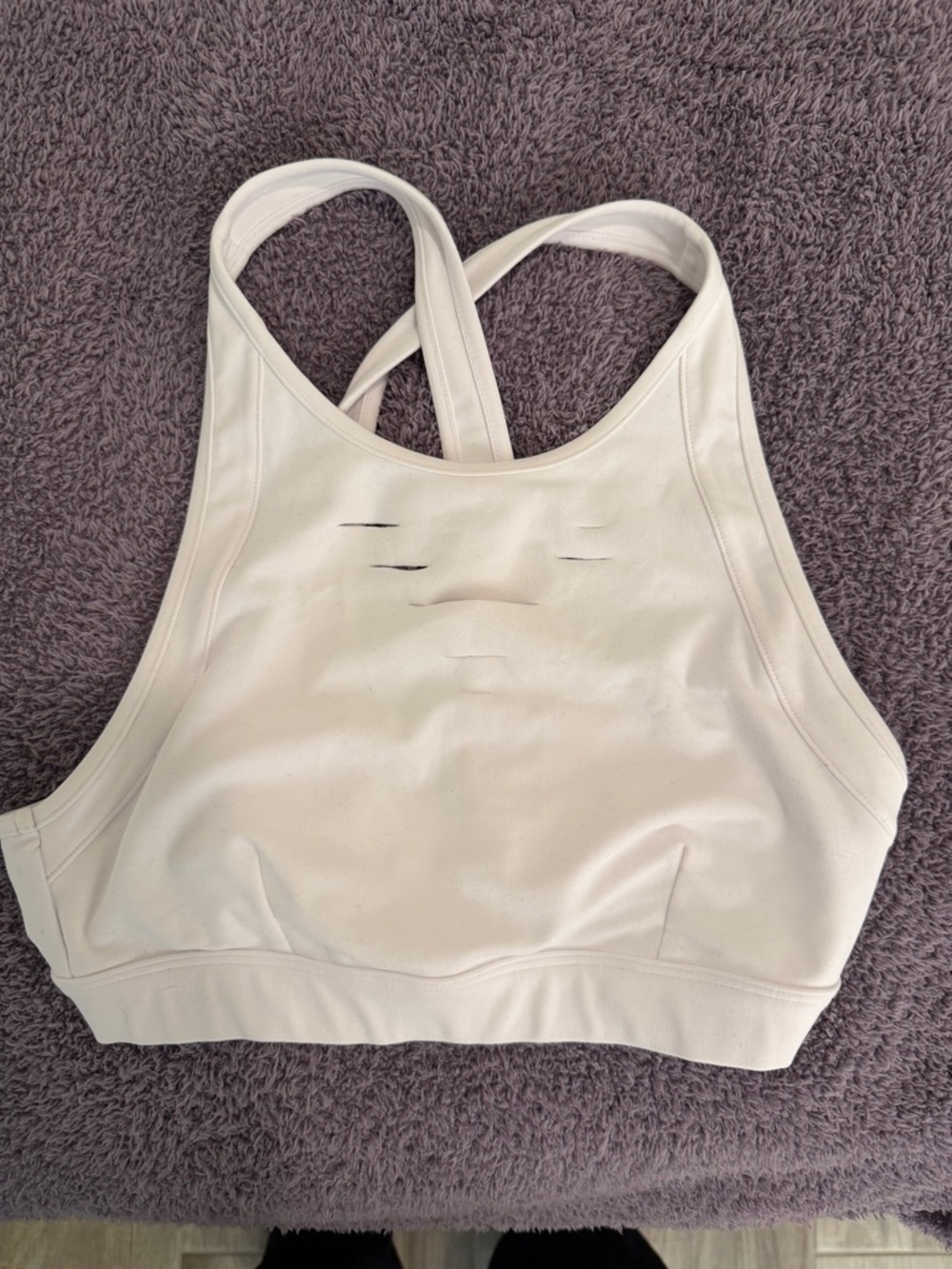 ALO Yoga White High-Neck Cross-Back Sports Bra Size Small